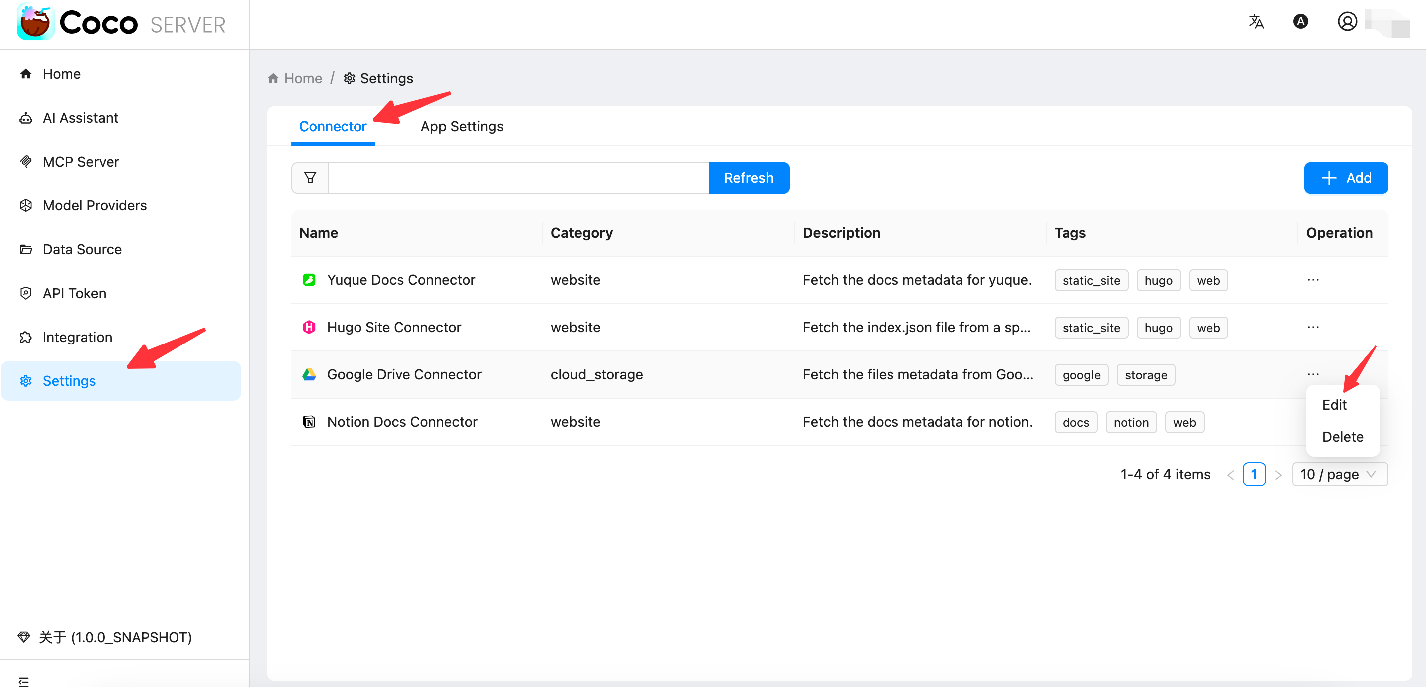 connector list