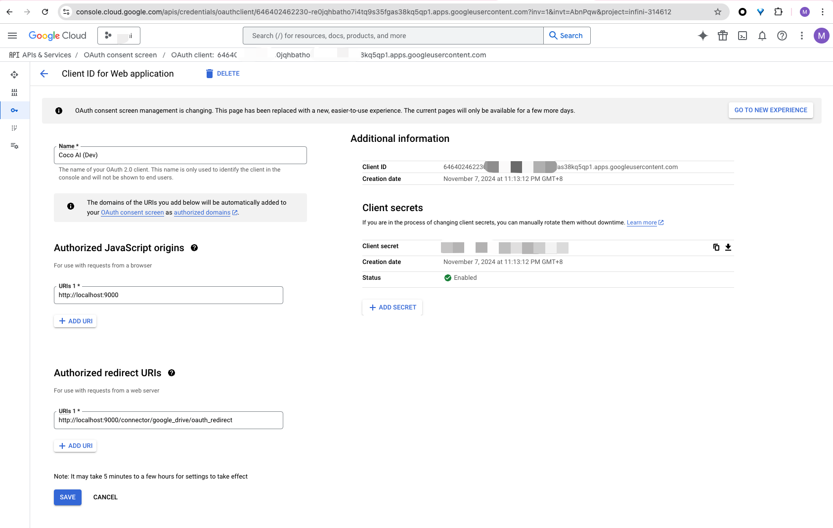 Authorized Redirect URIs