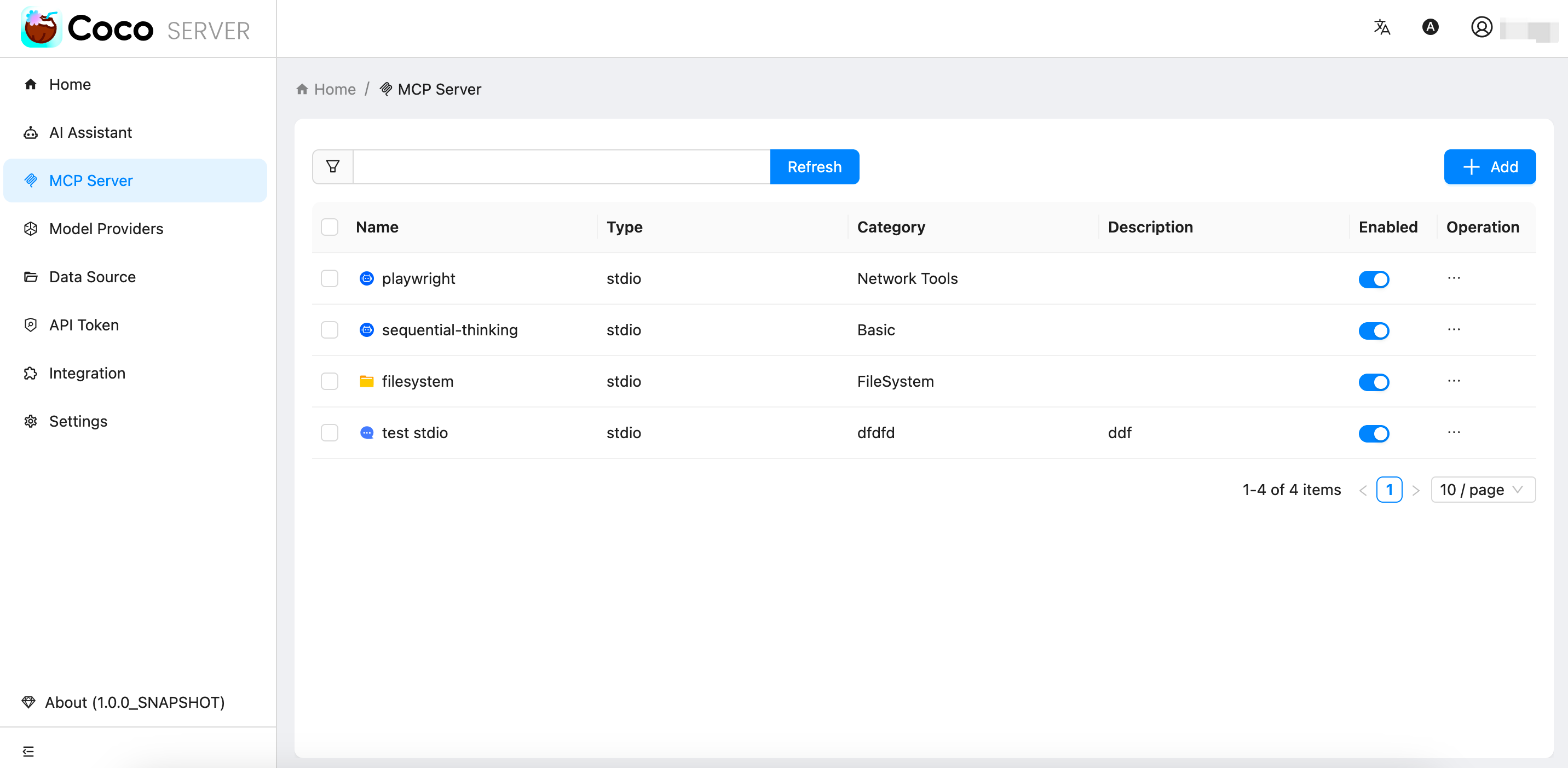 MCP server list