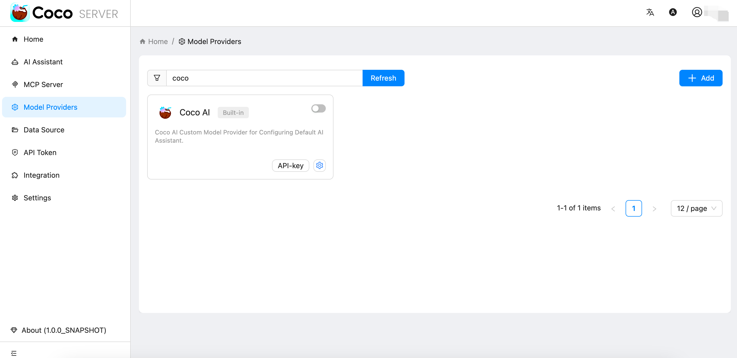Model Provider search
