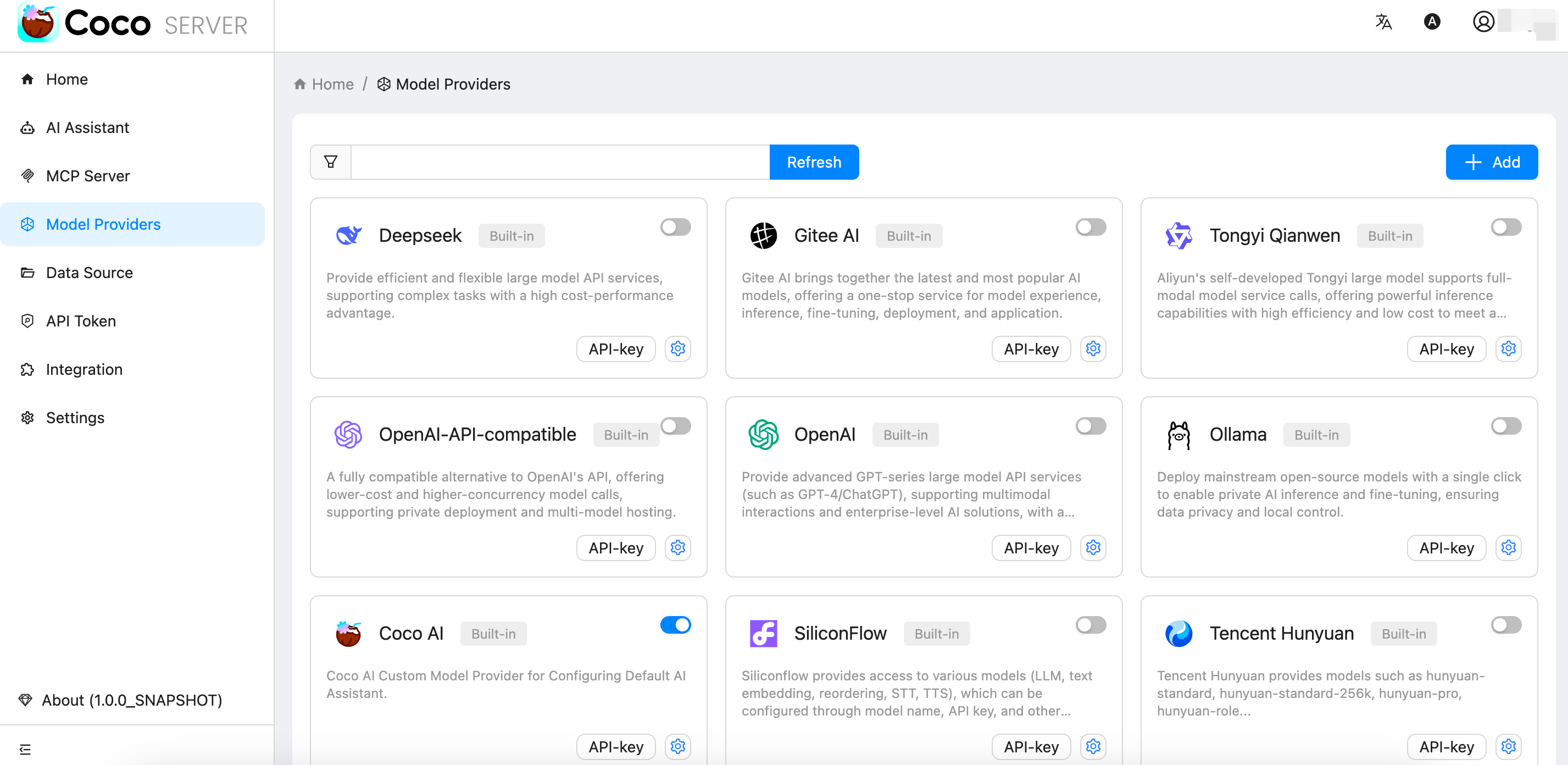 Model Provider list