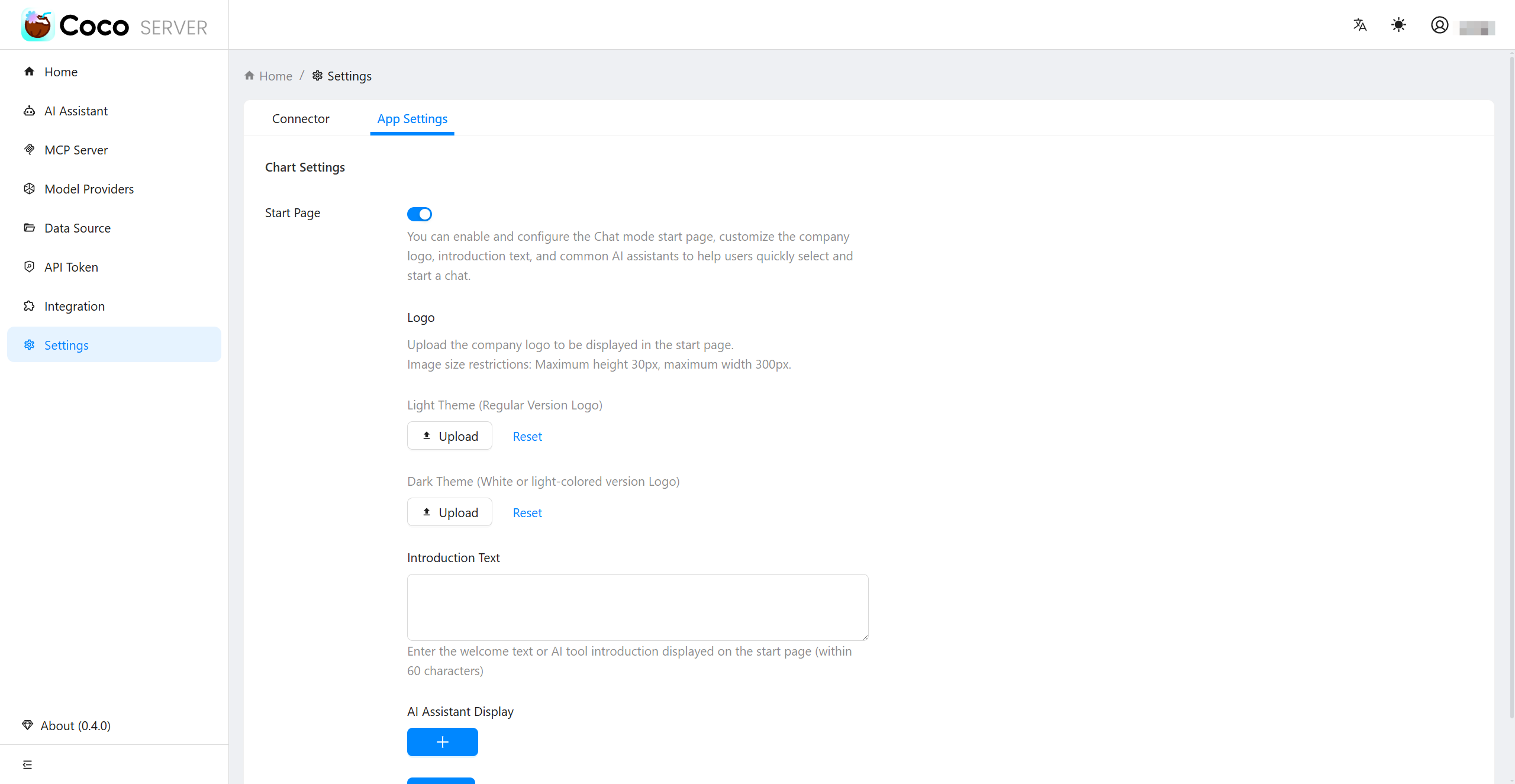 settings server