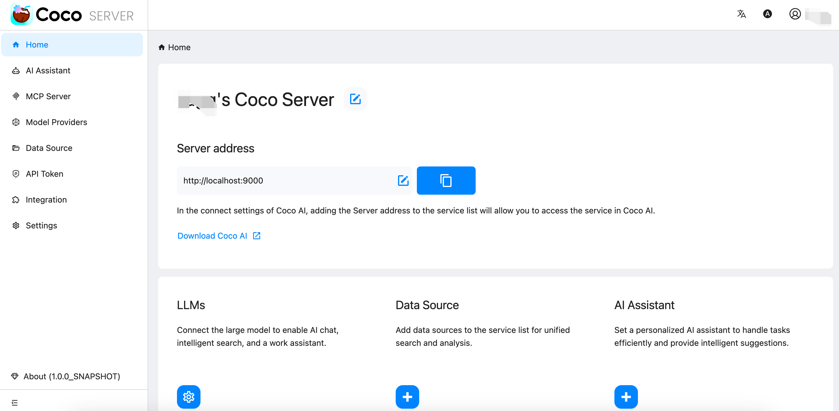 Coco Server Home