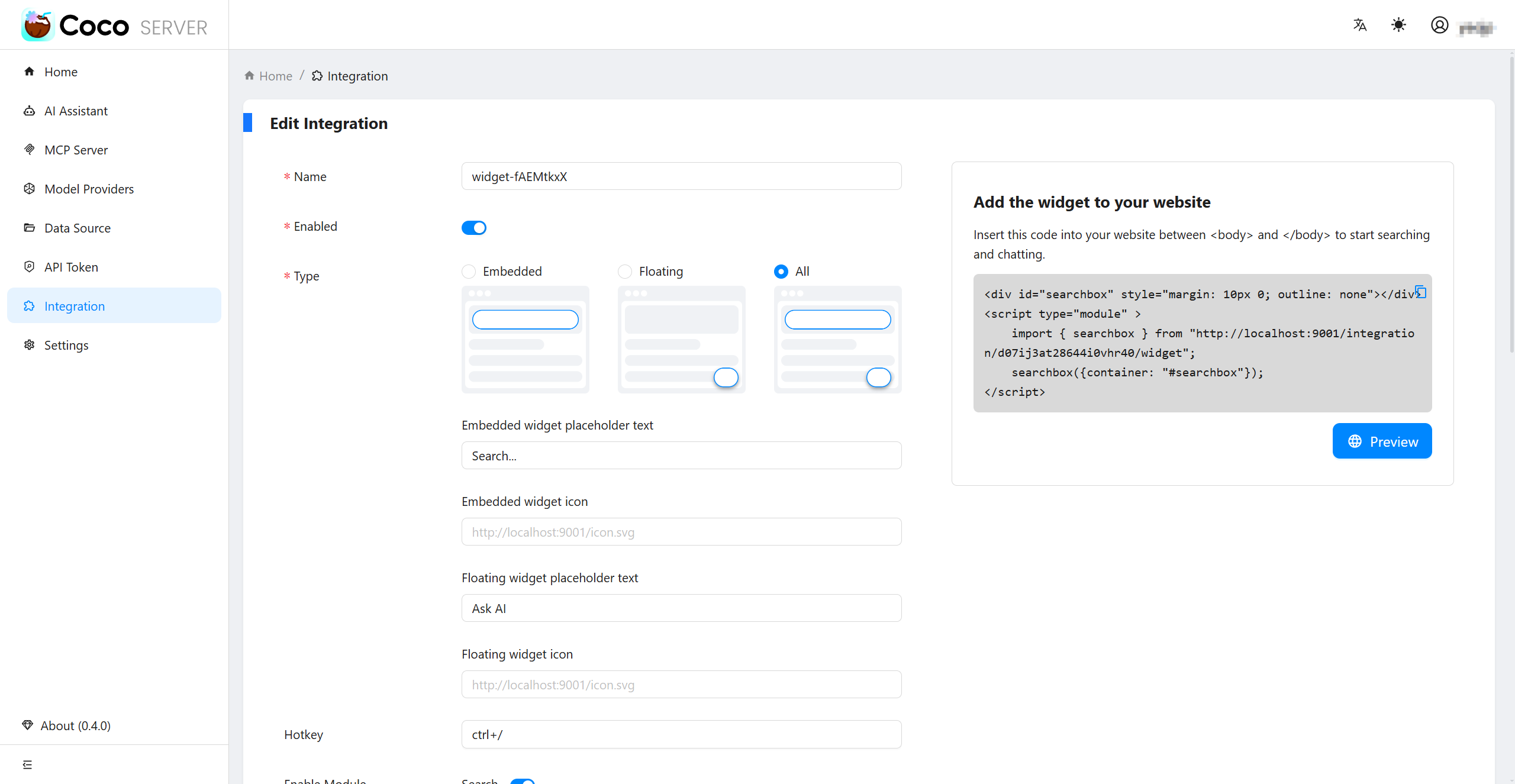 edit integration
